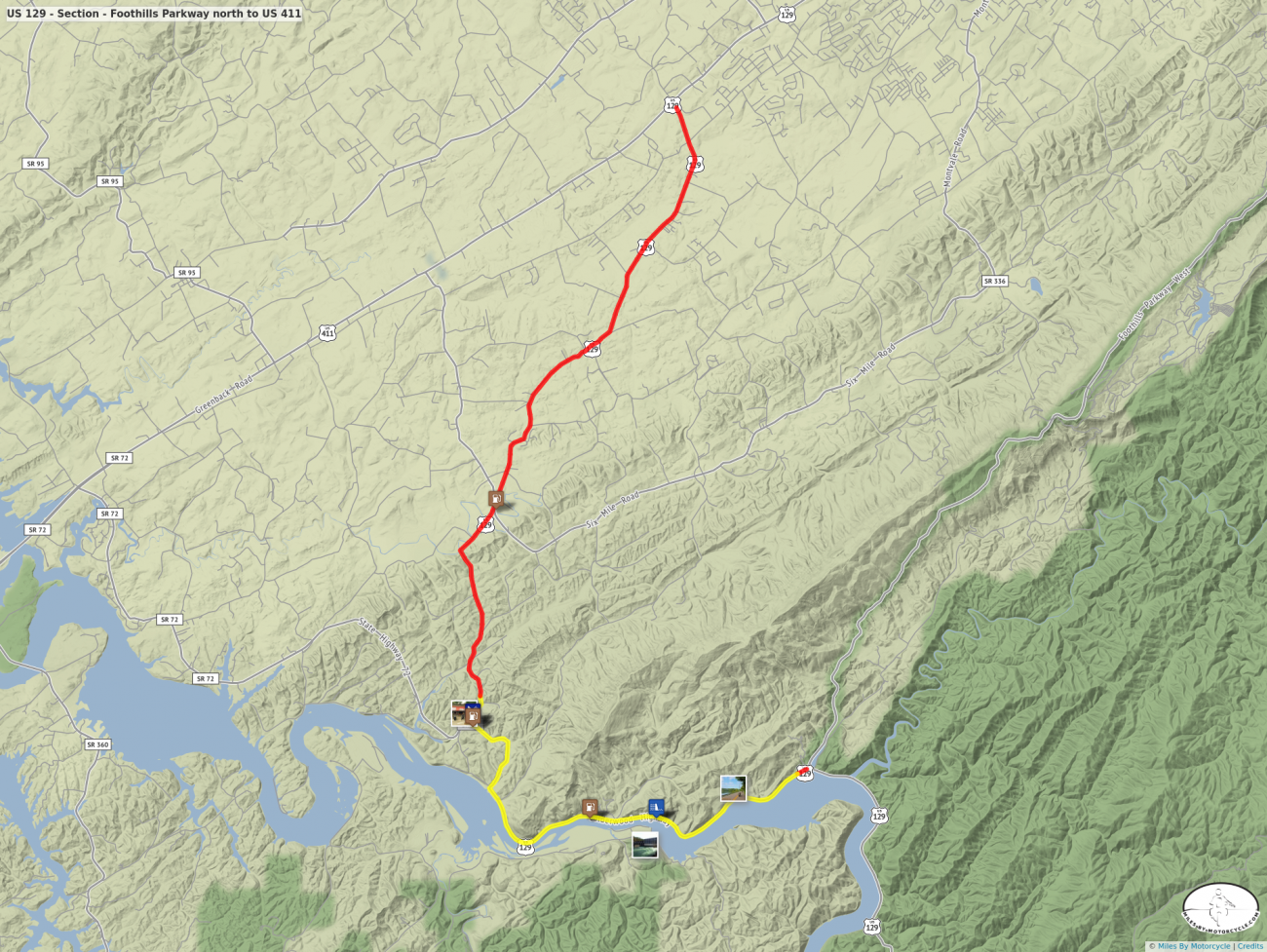 US 129 - Section - Foothills Parkway north to US 411