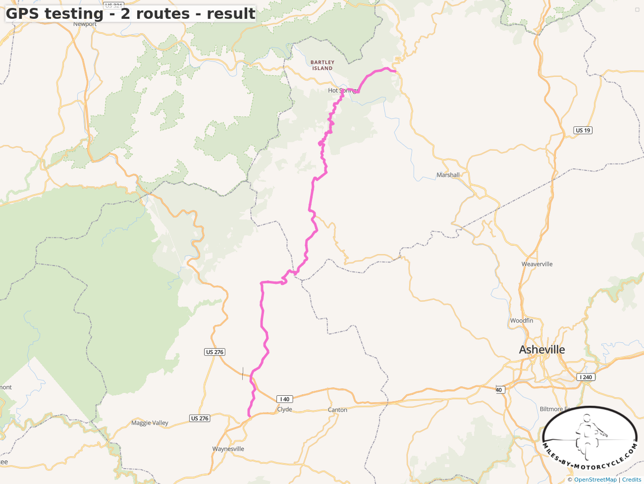 GPS testing - 2 routes - result