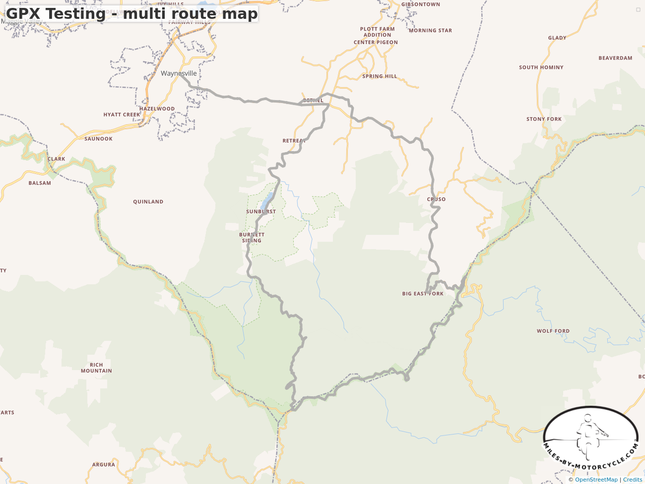 GPX Testing - multi route map