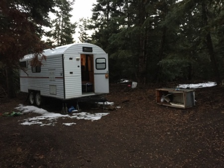 A Hunting Trailer Hidden in the Woods