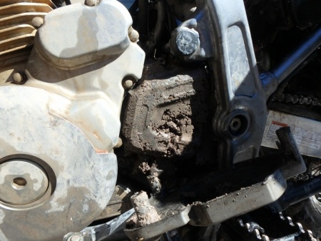 Caked Mud around the sprocket