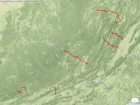 Virginia, West Virginia and Kentucky Roads Recommended by Rshaug