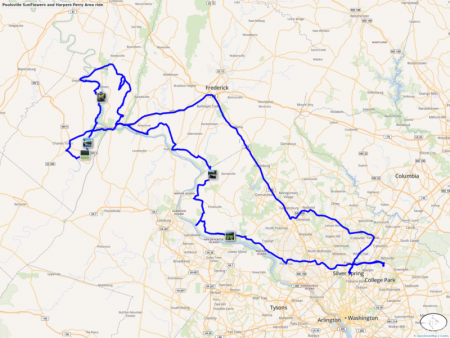 Poolsville SunFlowers and Harpers Ferry Area ride