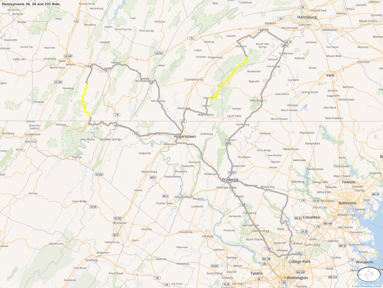 Pennsylvania 30, 26 and 233 Ride 