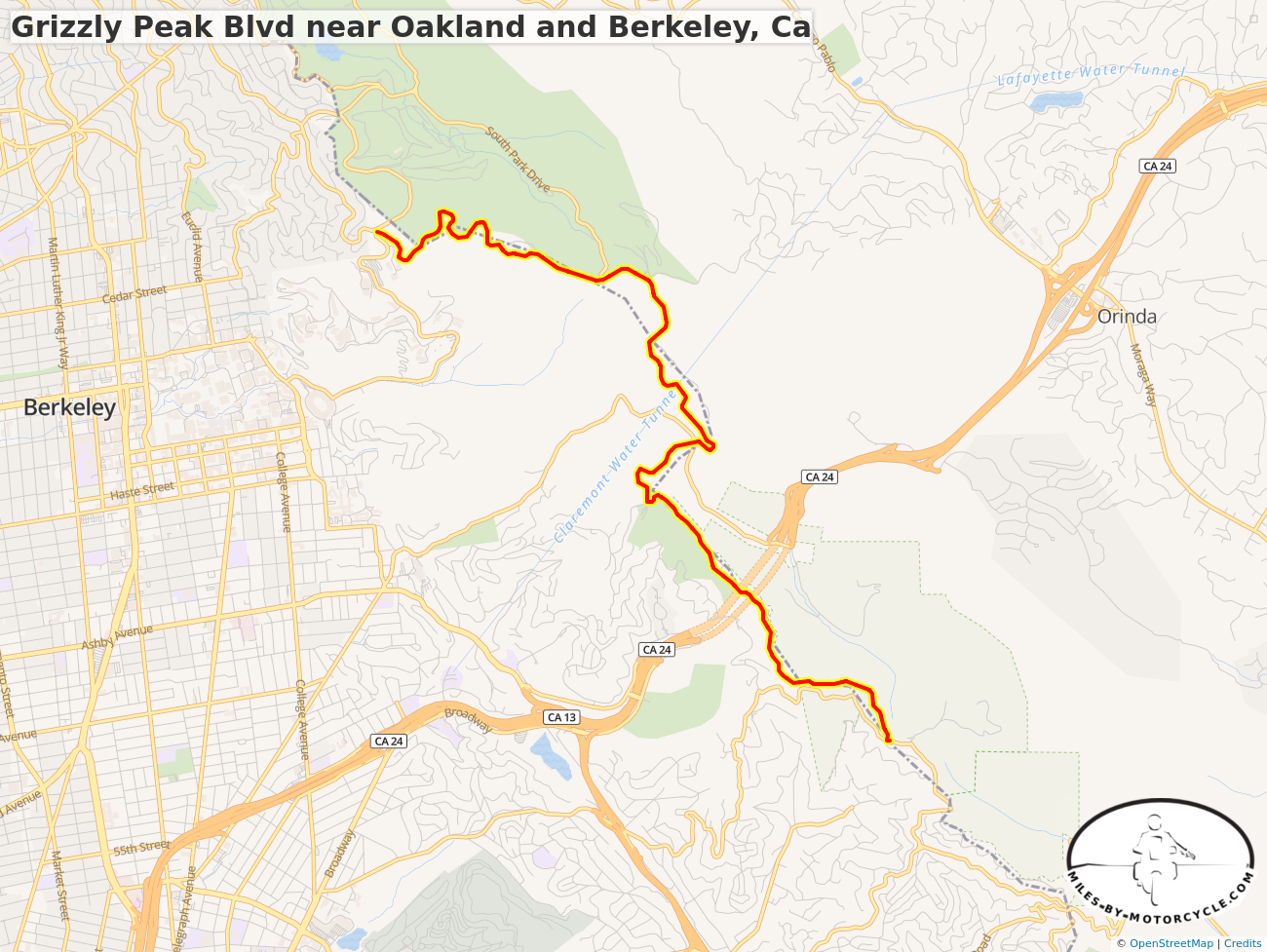 Grizzly Peak Blvd near Oakland and Berkeley, Ca