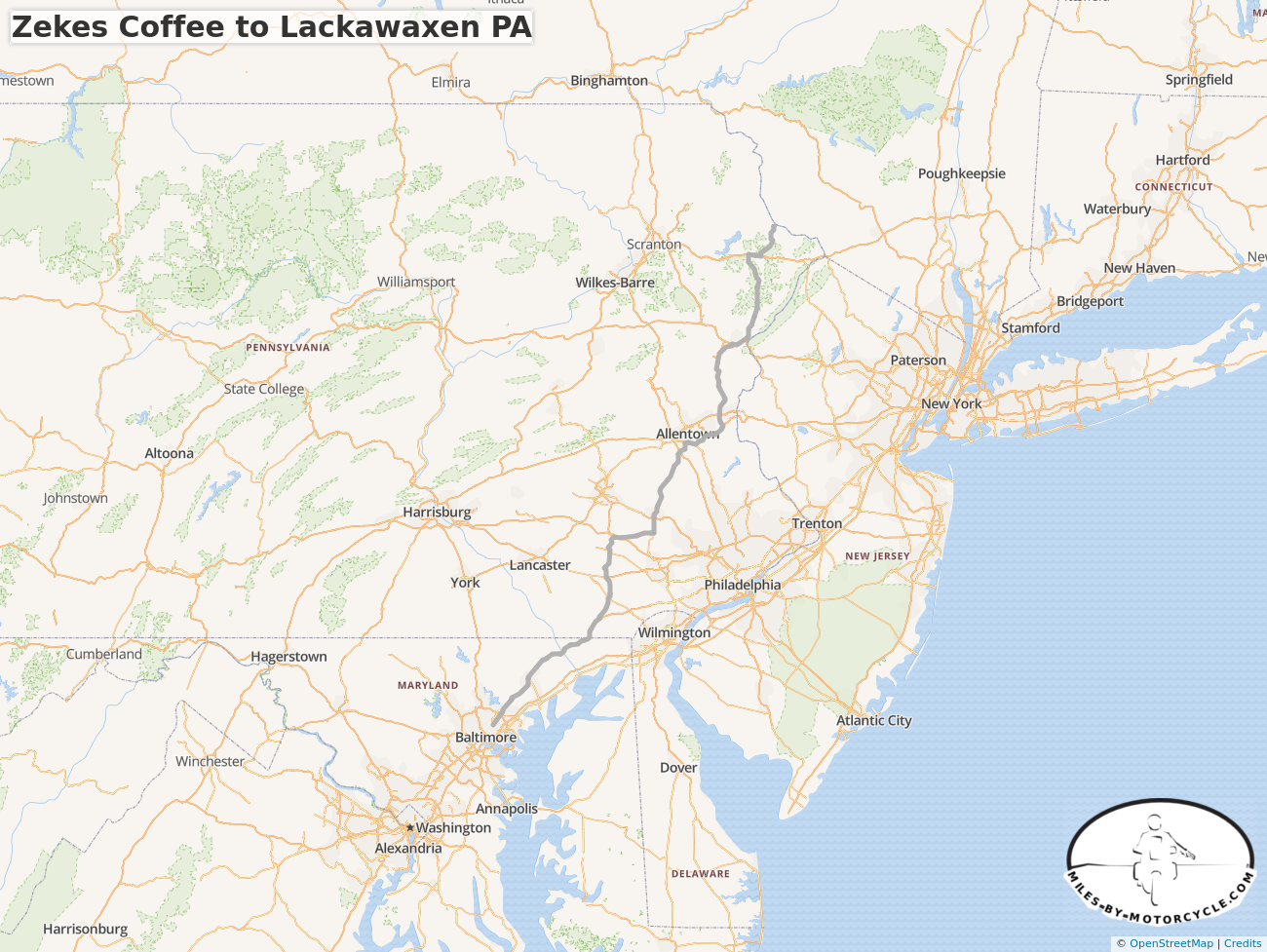 Zekes Coffee to Lackawaxen PA
