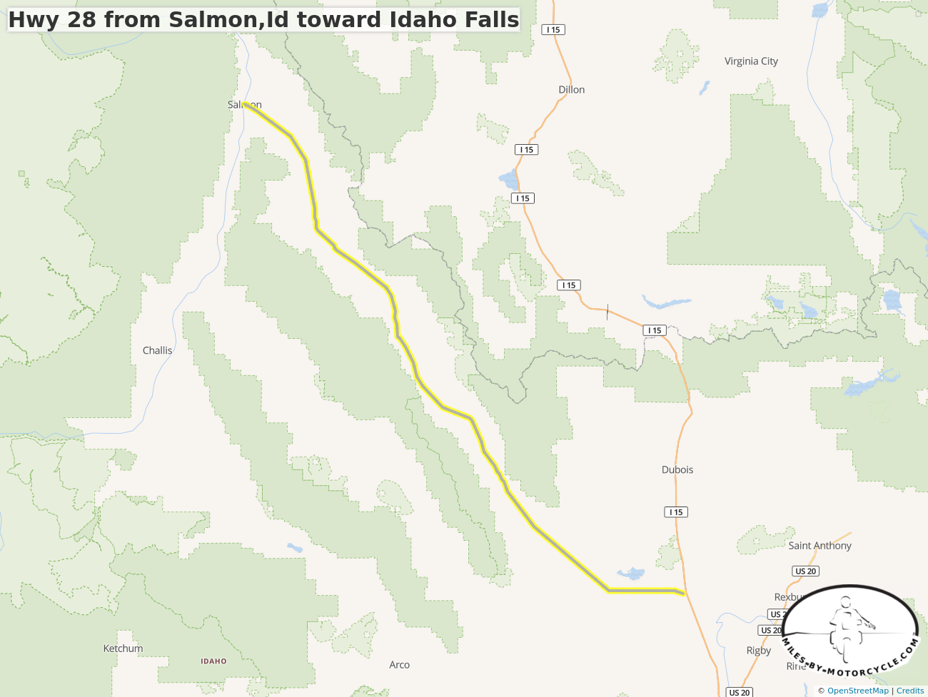 Hwy 28 from Salmon,Id toward Idaho Falls