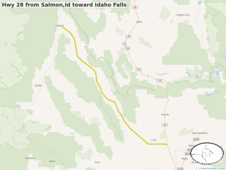 Hwy 28 from Salmon,Id toward Idaho Falls