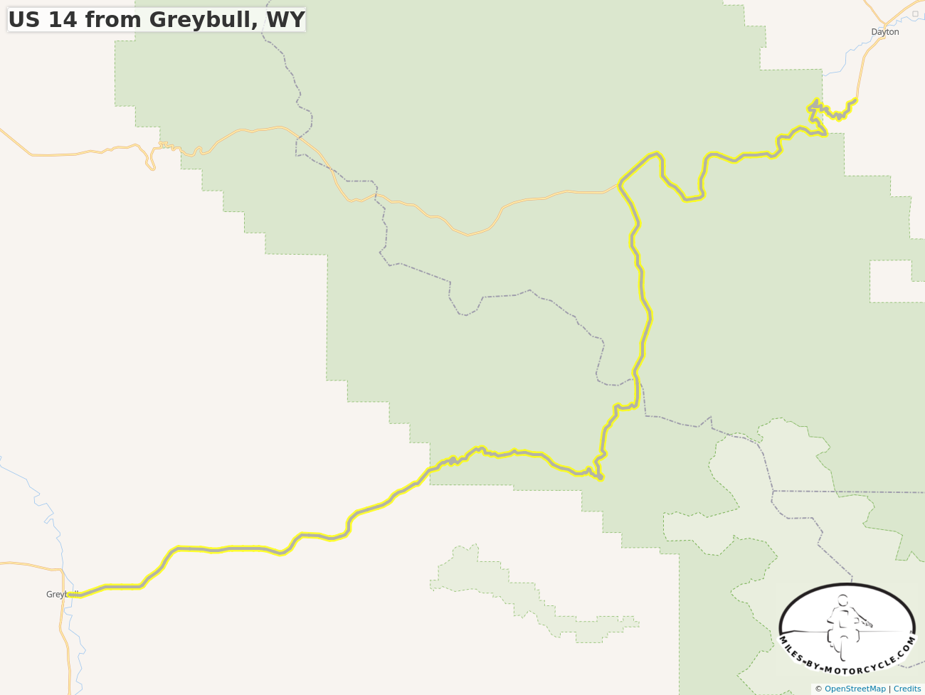 US 14 from Greybull, WY