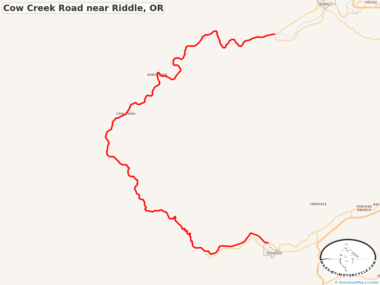 Cow Creek Road near Riddle, OR