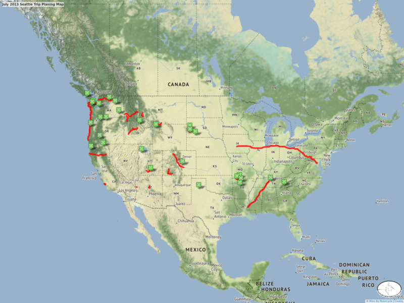 July 2013 Seattle Trip Planing Map