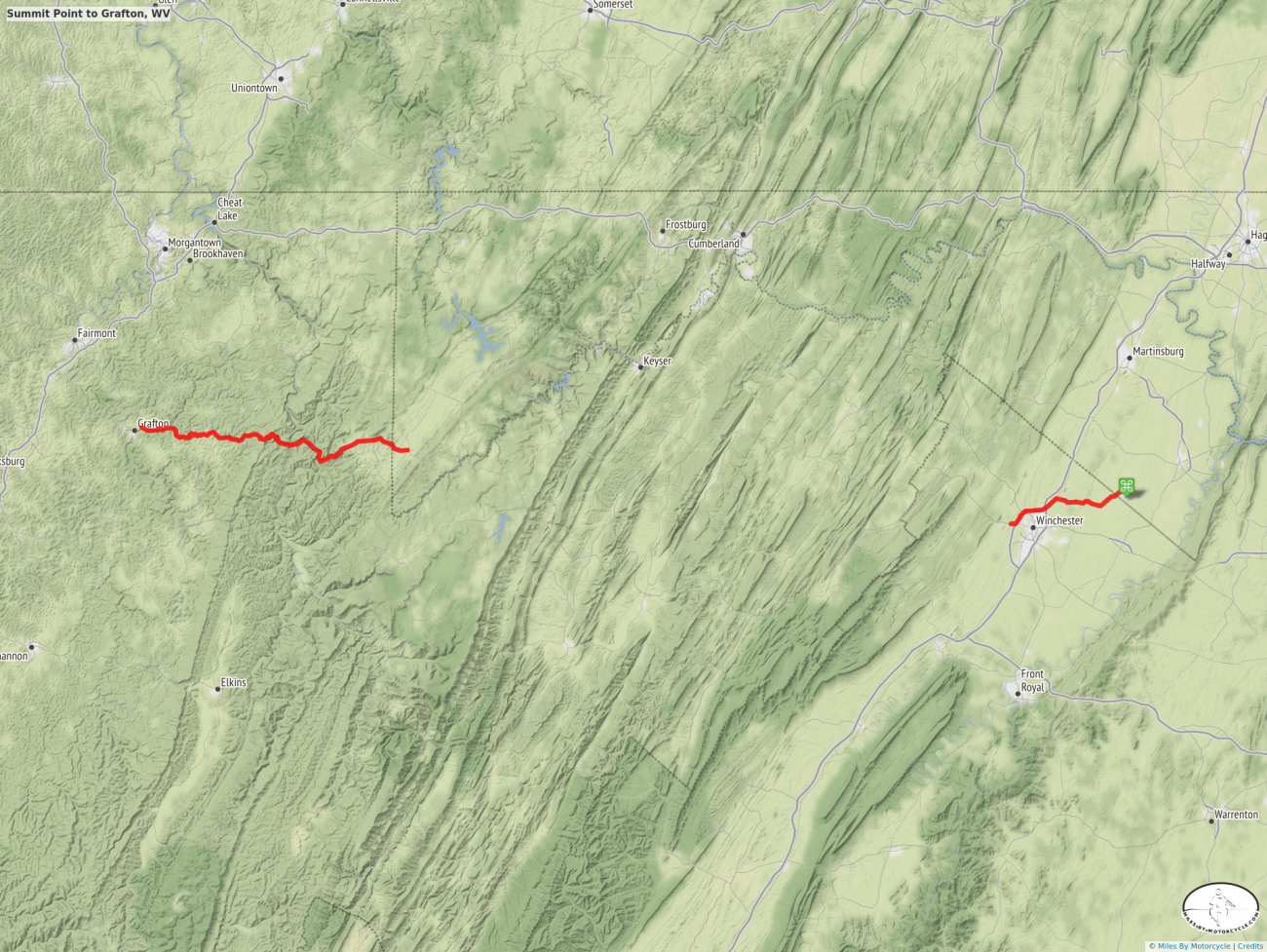 Summit Point to Grafton, WV