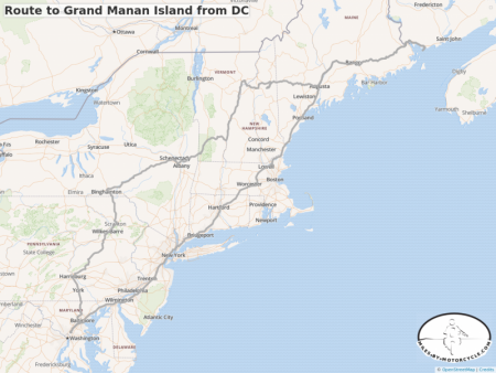 Route to Grand Manan Island from DC