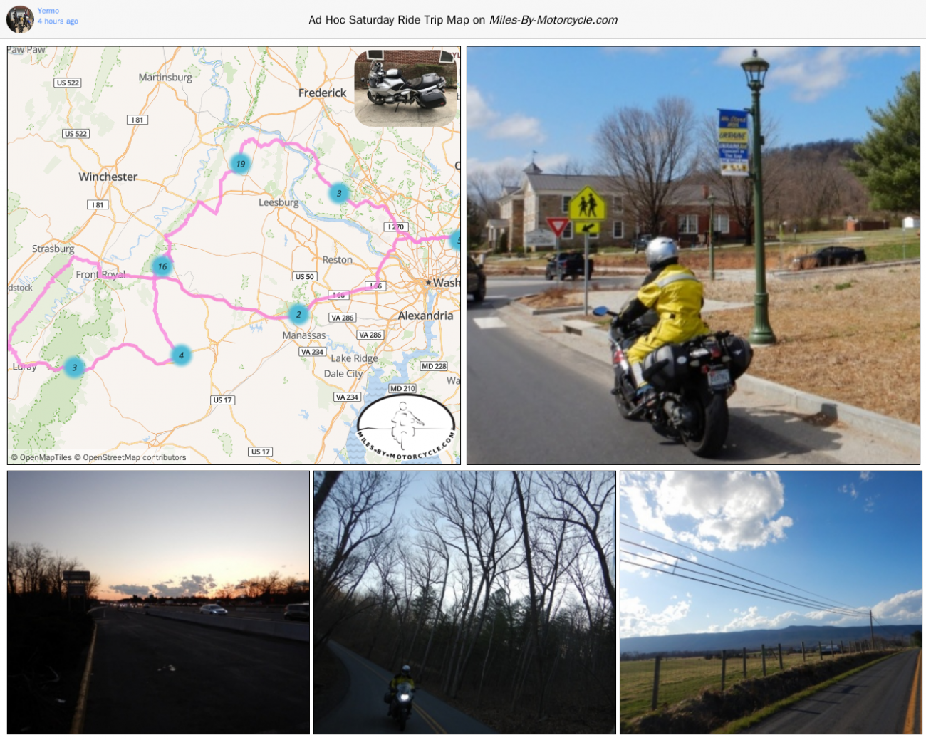Ad Hoc Saturday Ride Trip Map