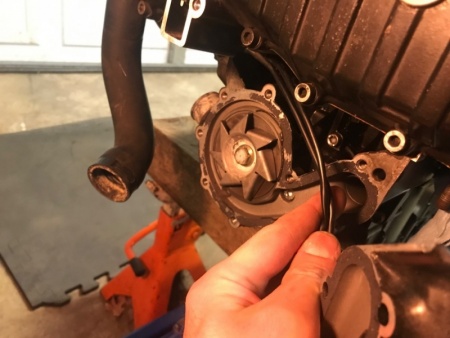 Rerunning Wires behind water pump cover