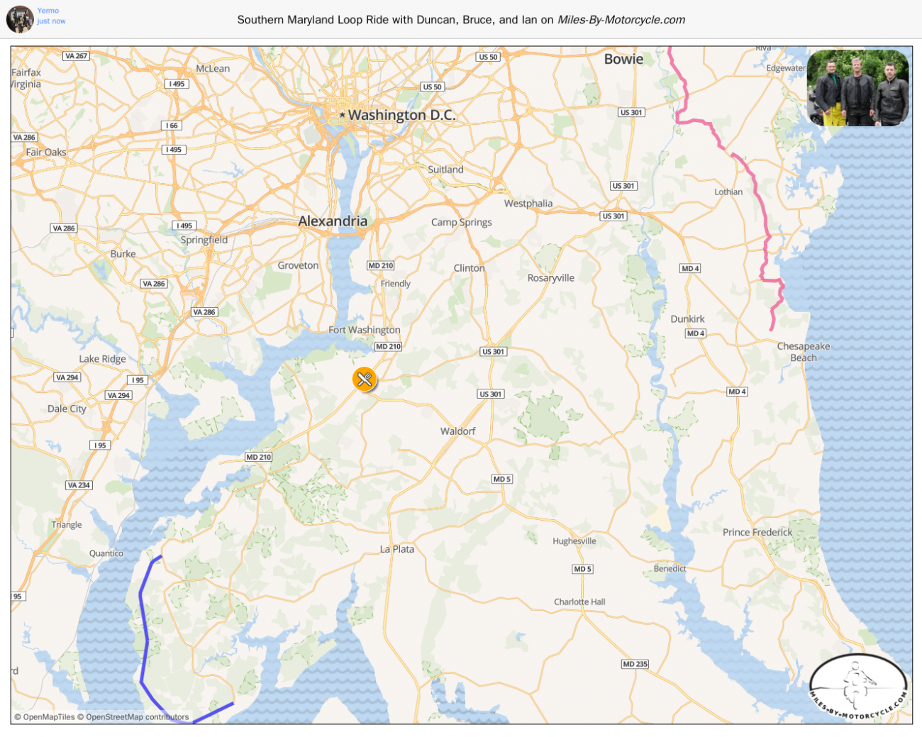 Southern Maryland Loop Ride with Duncan, Bruce, and Ian