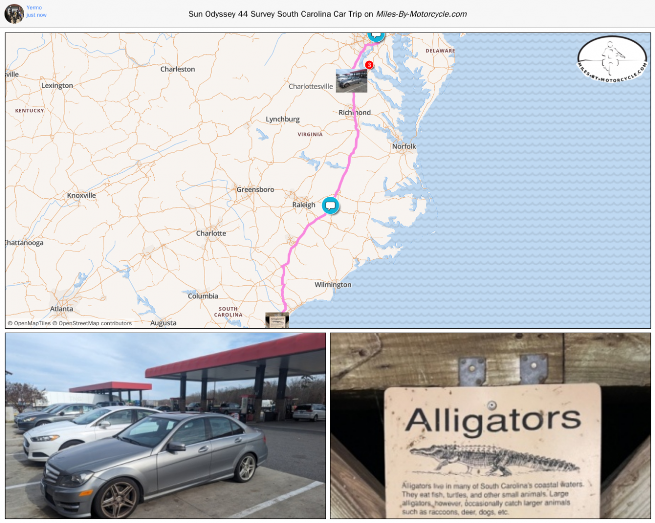 Sun Odyssey 44 Survey South Carolina Car Trip