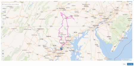 An example of a GPX upload
