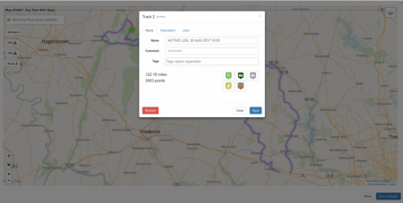 Track Properties Popup