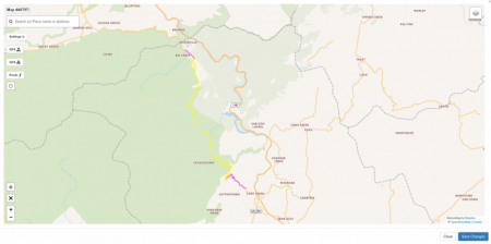 Marking an Unpaved Section of a Track