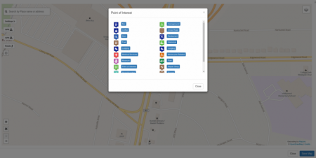 Point of Interest Types Popup