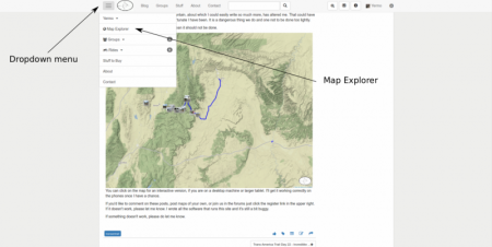 Top Menu and Map Explorer