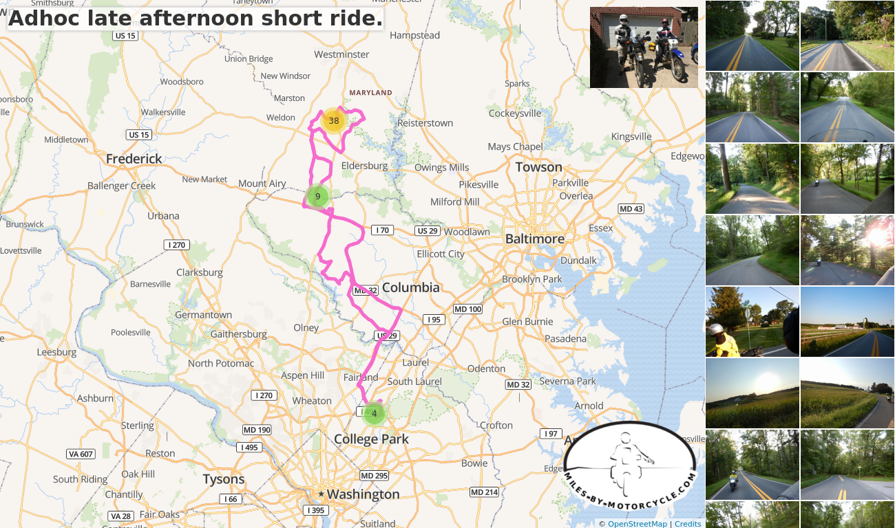 Adhoc late afternoon short ride.