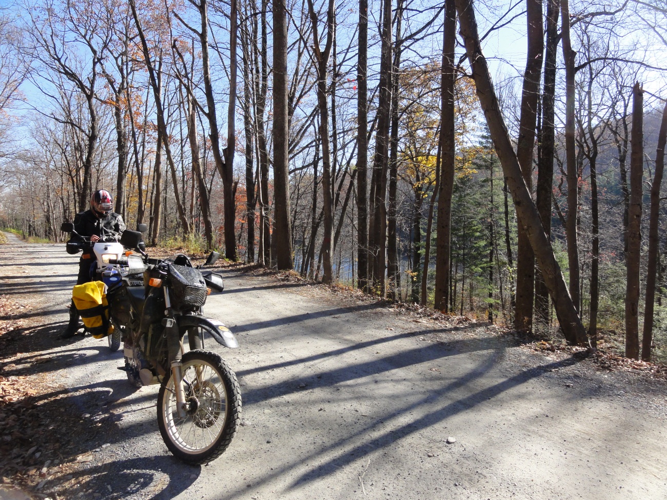 Two Suzuki DR650's near the Frederick Municipal Reservoir