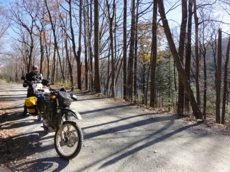Two Suzuki DR650's near the Frederick Municipal Reservoir