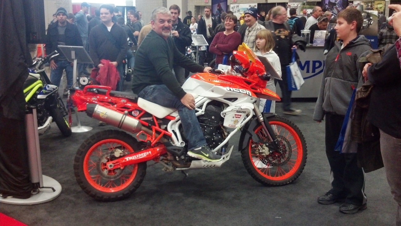 Rob on the Triumph 800 Tiger Rally BIke