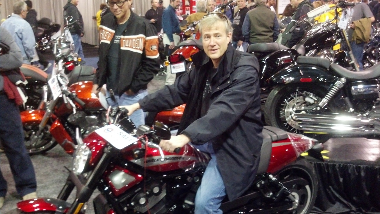 Duncan on a V-Rod