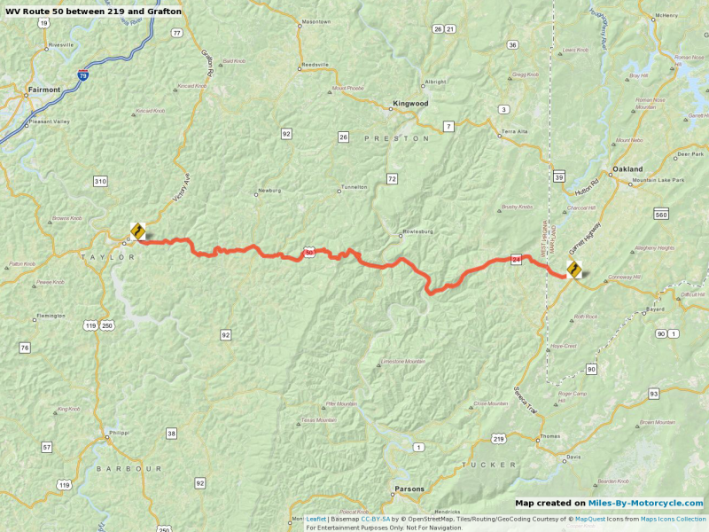 WV Route 50 between 219 and Grafton