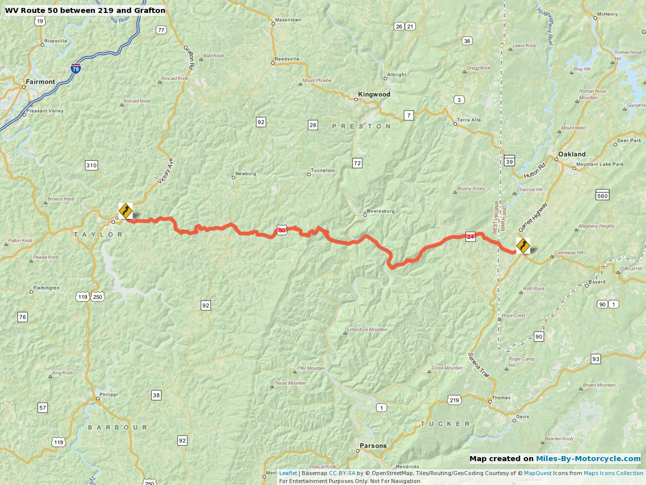 WV Route 50 between 219 and Grafton