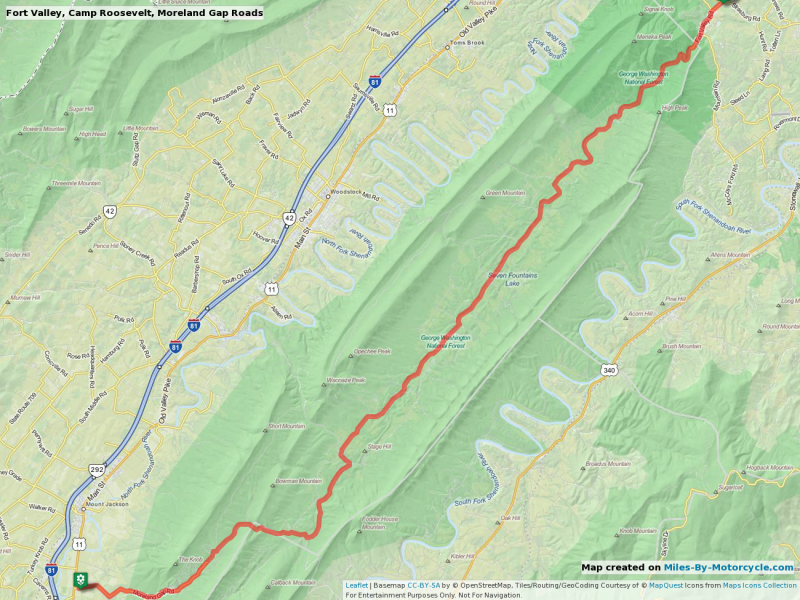 Fort Valley, Camp Roosevelt, Moreland Gap Roads